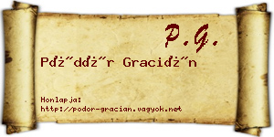 Pödör Gracián névjegykártya